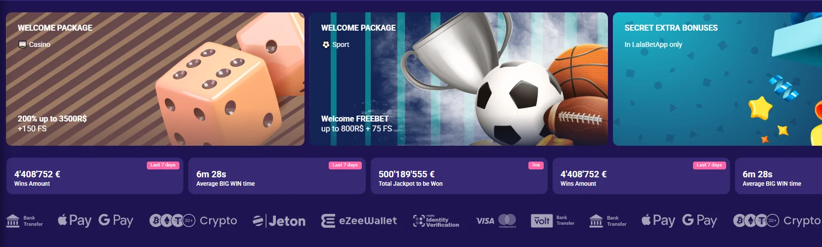 Bonuscode Lalabet tot €1.000 + 100 gratis spins